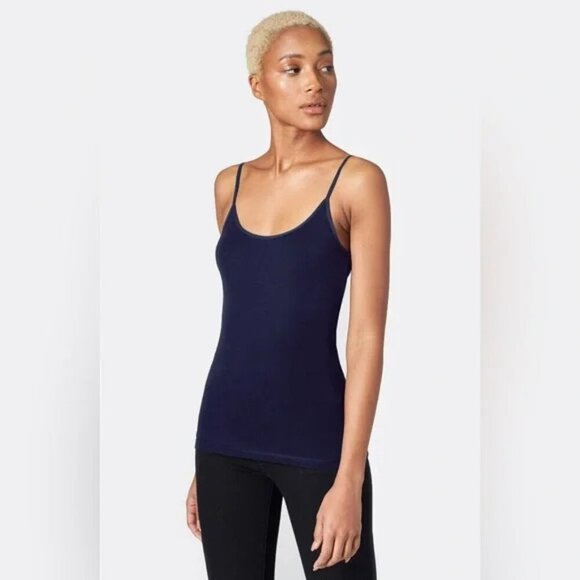 JOIE Coraline Scoop Neck Spaghetti Strap Tank Top Navy Blue Size Medium - Picture 1 of 9